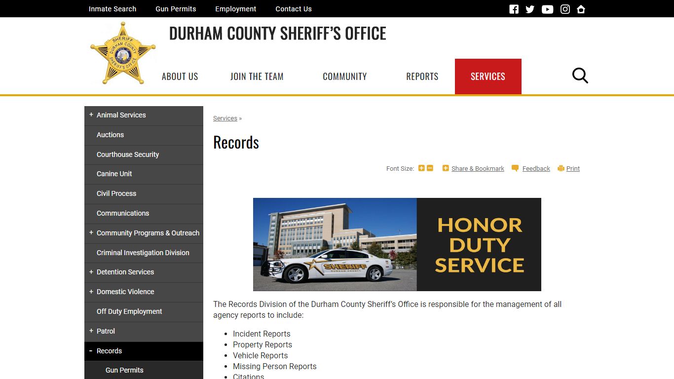Records | Durham County Sheriff
